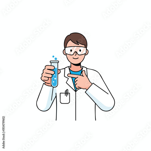 Scientist examining a test tube with a chemical solution
