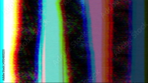 No signal tv color bars with distortions and glitch effects