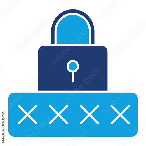 Use Strong Passwords Flat Blue Icon Illustration Vector