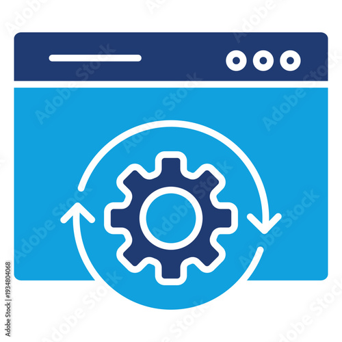 Software Update Flat Blue Icon Illustration Vector