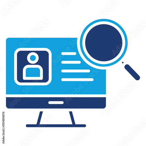 Account Monitoring Flat Blue Icon Illustration Vector
