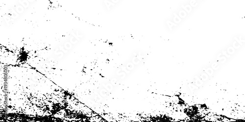 Dirty Film Grain and Dust Speck Grunge Overlay on White Background with Black Ink Stains, Scratch Texture, Noise Particles and Distressed Retro Surface for Creative Graphic Design