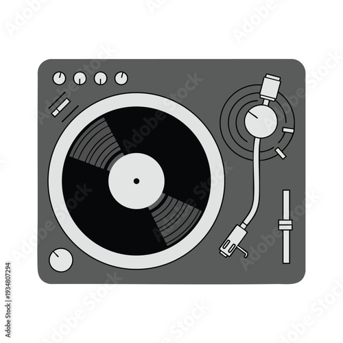 Professional DJ Turntable with Headphones for Music Mixing and Party Entertainment