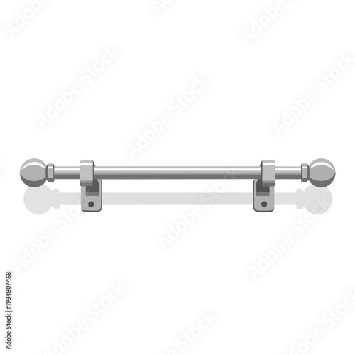 Minimalist Metal Curtain Rod with Mounting Brackets for Interior Decor