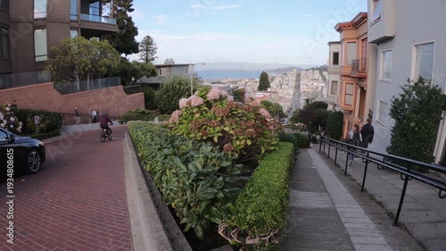 Traffic at Lombard Street in San Francisco United State
