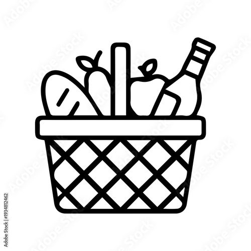 Picnic Food Basket Icon
