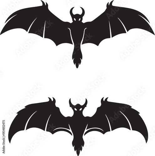 Spooky bat silhouette vector design, perfect for Halloween decorations, on a transparent background, ideal for various graphic projects