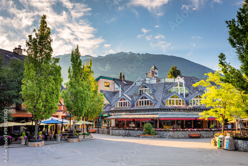 Whistler Village Square with Restaurants and Shops British Columbia Canada