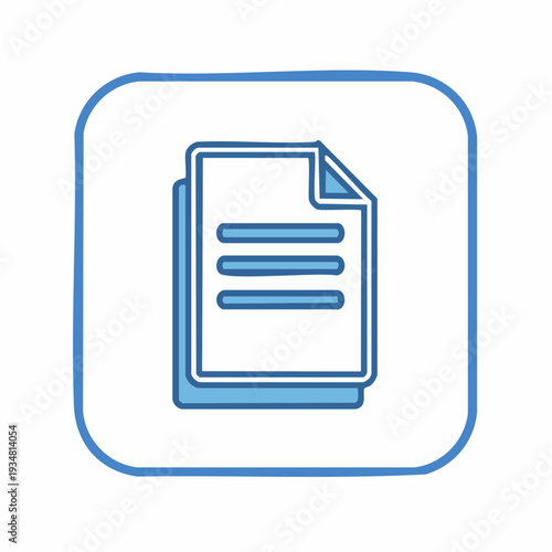 Modern document icon for business and technology use