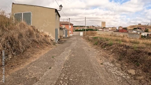 street in Itero del Castillo, comarca of Odra-Pisuerga, province of Burgos, Castile and Leon, Spain