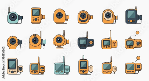 A collection of various baby monitors, illustrating diverse designs and functionality