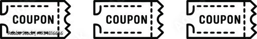 Set of 3 Coupon Icons Vector