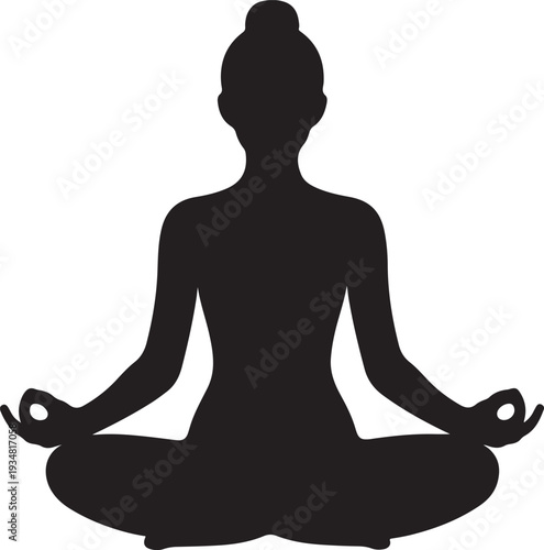 Yoga lotus position silhouette vector