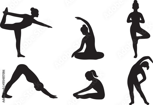 Yoga Silhouette Vector Set