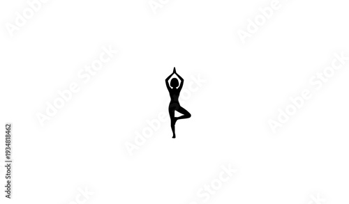 Yoga Pose Silhouette Vector – Black Figure on White Background