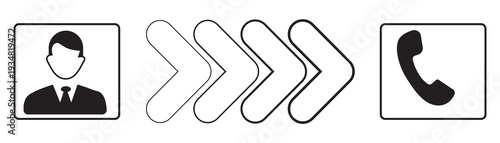 Business communication icons set flat design vector illustration