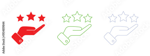 Variations of a review icon in different colors