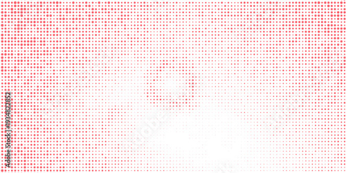 Circular Halftone Pattern Concentric Circles Frame Vector Red Black Colour Abstract Background. Mod Minimalist Art Half Tone Graphics Rippled Structure. Retro Futurism Technology Art Illustration