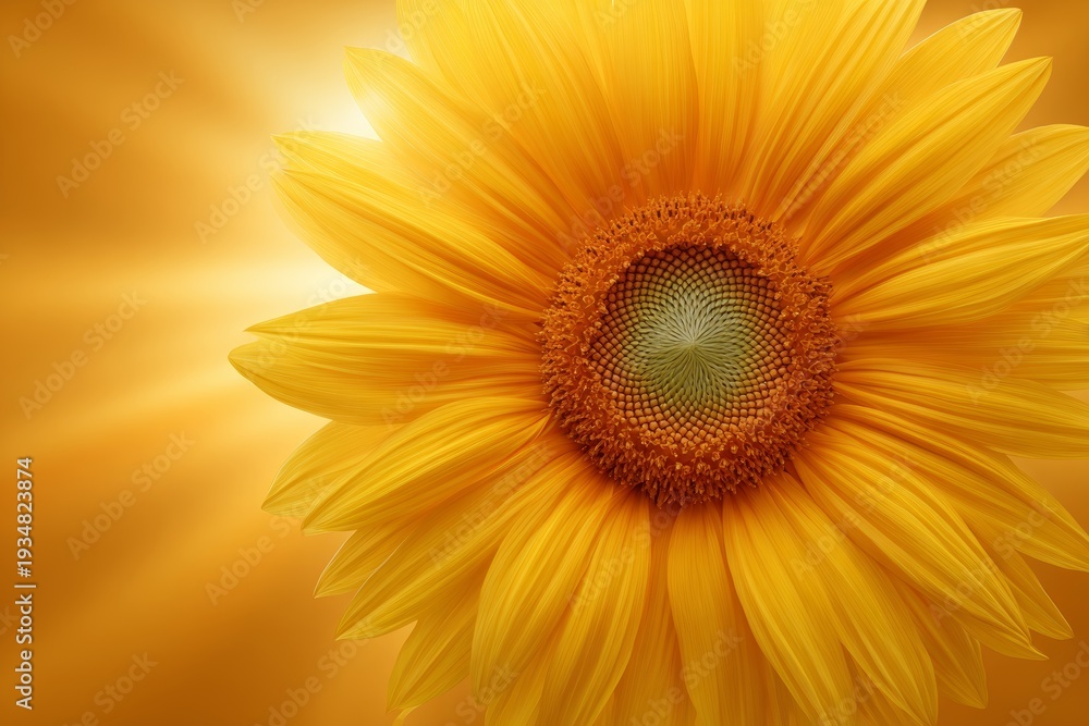 Fototapeta premium Golden sunflower beams radiant warmth