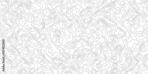 Topographic map design with abstract wavy lines and contours pattern