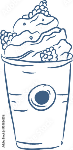 Smoothie With Berries Sketch