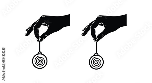 Two hands gently holding a spiral design a striking silhouette