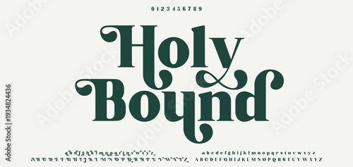 Holy Bound Elegant Font Uppercase Lowercase And Number. Classic Lettering Minimal Fashion Designs. Typography modern serif fonts regular decorative vintage concept. vector illustration