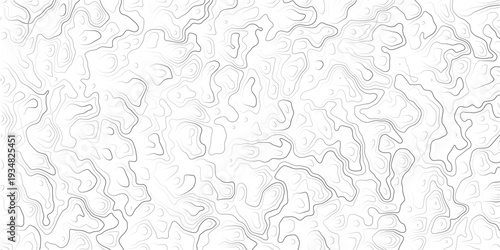 Topographic map design with wavy lines on white background for graphic resources