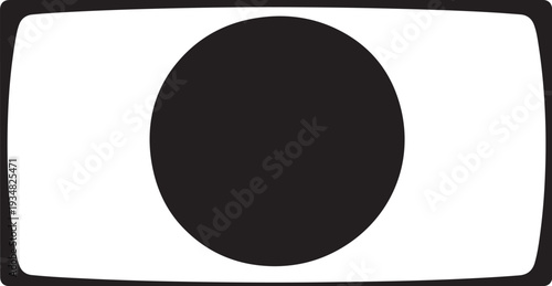 Japanese flag symbol on white background with black border