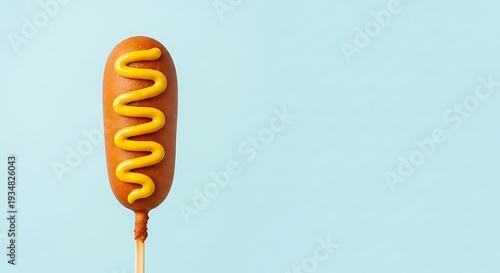 Corn Dog with Mustard on Stick