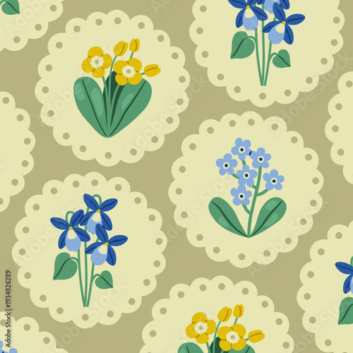Flower Pattern Seamless Retro Background