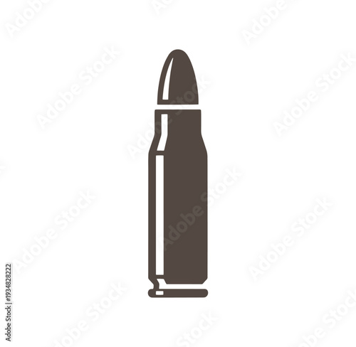 bullet  simple gray bullet illustration on white background  ammunition