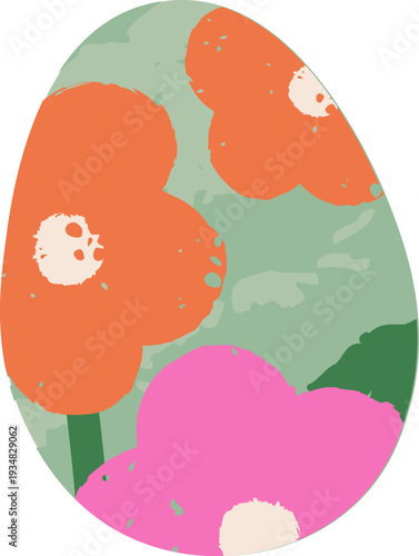 Easter Egg With Floral Pattern