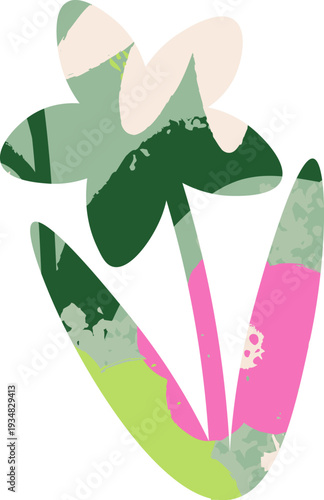 Flower Silhouette Grunge