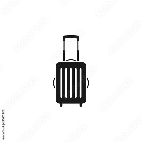 Modern and minimalist icon of a rolling suitcase, perfect for travel and luggage-related themes