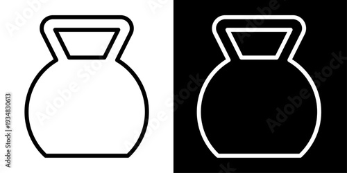 Kettlebell icon representing strength training, weightlifting, gym workout, fitness equipment, bodybuilding exercise and healthy lifestyle.