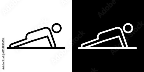 Push up exercise icon representing fitness training, strength workout, bodyweight exercise, gym routine, and healthy active lifestyle.