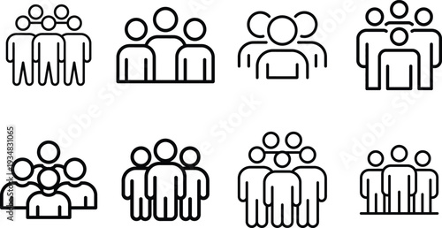 Icons representing groups of people, symbolizing community and population