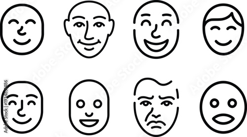 Face Icons - Emotions, Expressions, and Human Feelings Symbols