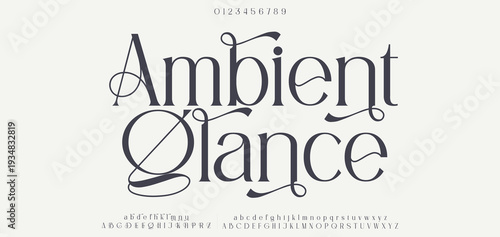 Ambient glance Elegant alphabet letters font logo. Typography luxury classic lettering serif italic fonts decorative wedding vintage retro logos. vector illustration
