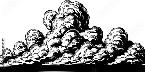 Cumulus clouds panoramic view