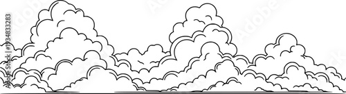 Cumulus clouds panoramic view