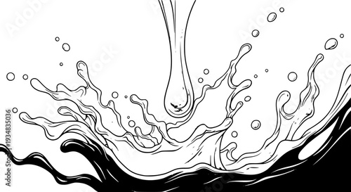 Dynamic creamy caramel or coffee milk splashes against a dark background