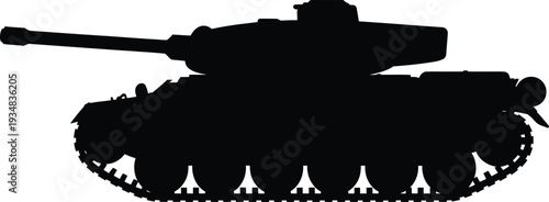 Military Tank Silhouette Vector Illustration for Army and War Concepts