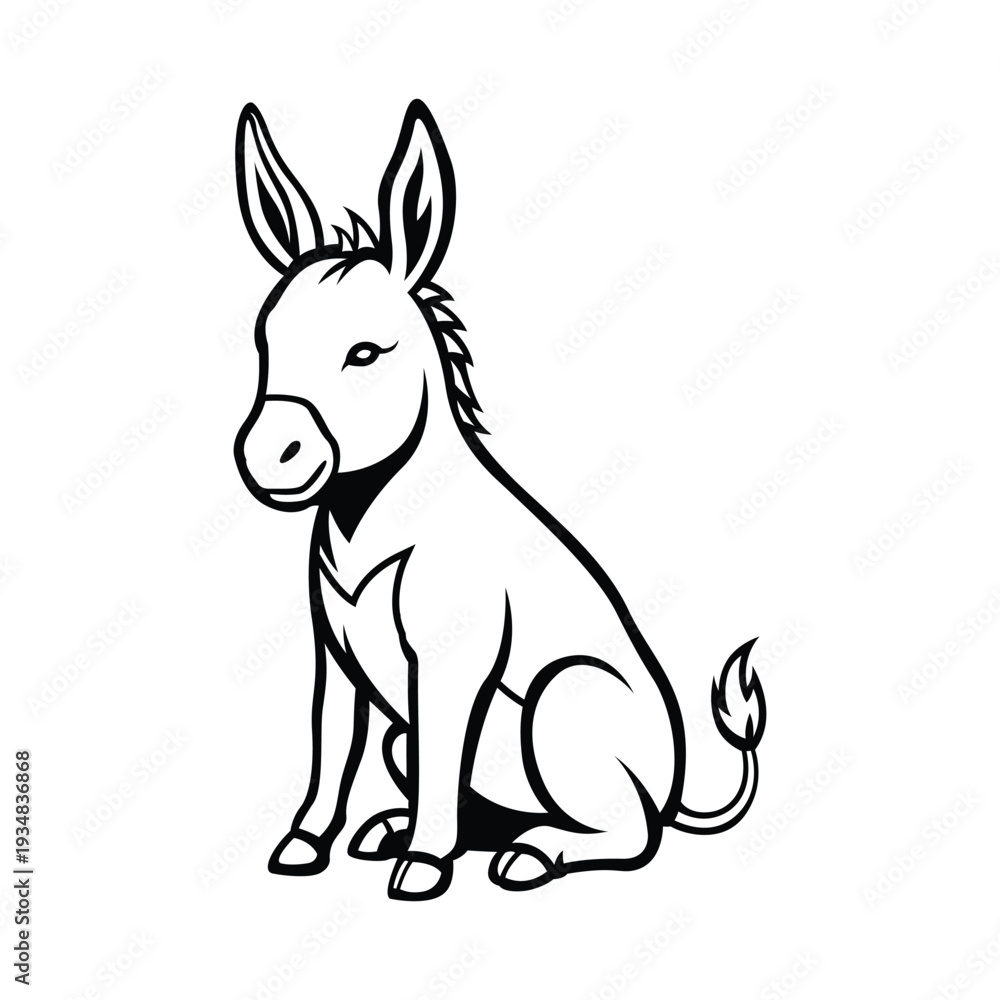 Fototapeta premium donkey mascot illustration logo vector design template simple and modern
