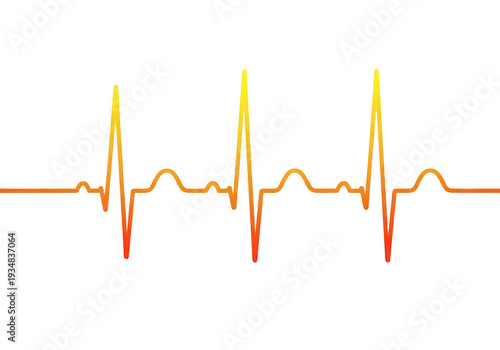 Vibrant and dynamic ecg heart rate monitor graph with transparent background