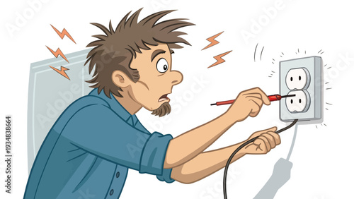 Man shocked while attempting DIY electrical work with screwdriver