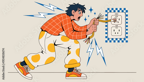 Man shocked by electricity while trying to plug in multiple cords