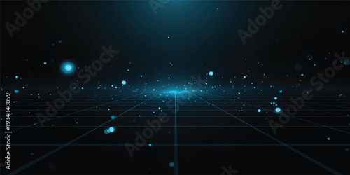 Abstract blue digital space background featuring a network of light lines and star patterns to create an artistic science technology concept wallpaper