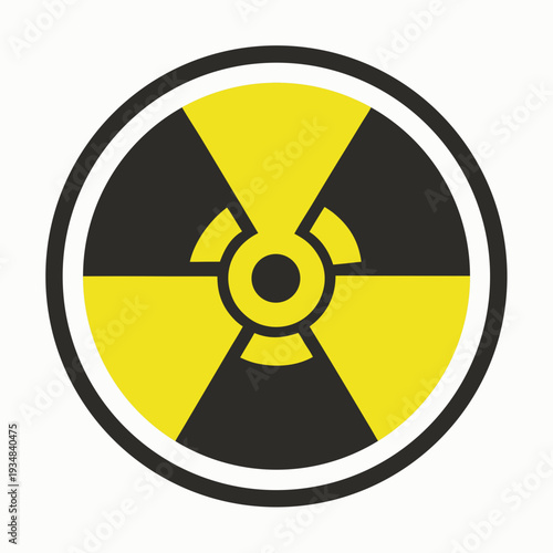 Nuclear radiation warning symbol - radioactive hazard sign, vector flat illustration for safety and danger warning.